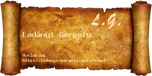 Ladányi Gergely névjegykártya