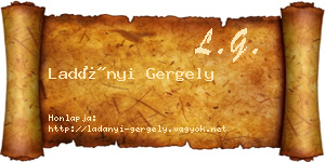 Ladányi Gergely névjegykártya